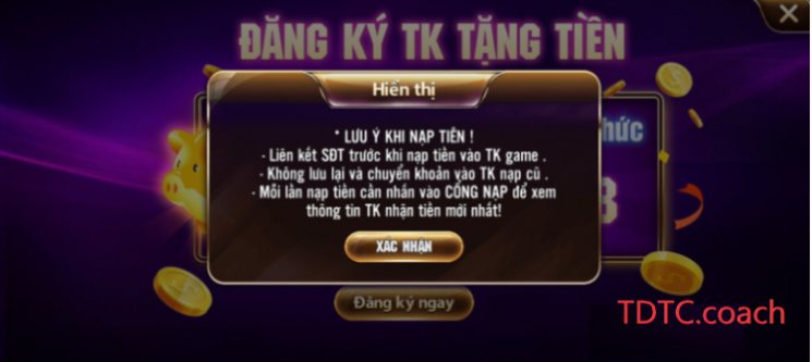 Những lưu ý khi nạp tiền vào TDTC cần phải biết