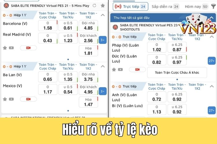 Cược thủ cần hiểu rõ về tỷ lệ kèo